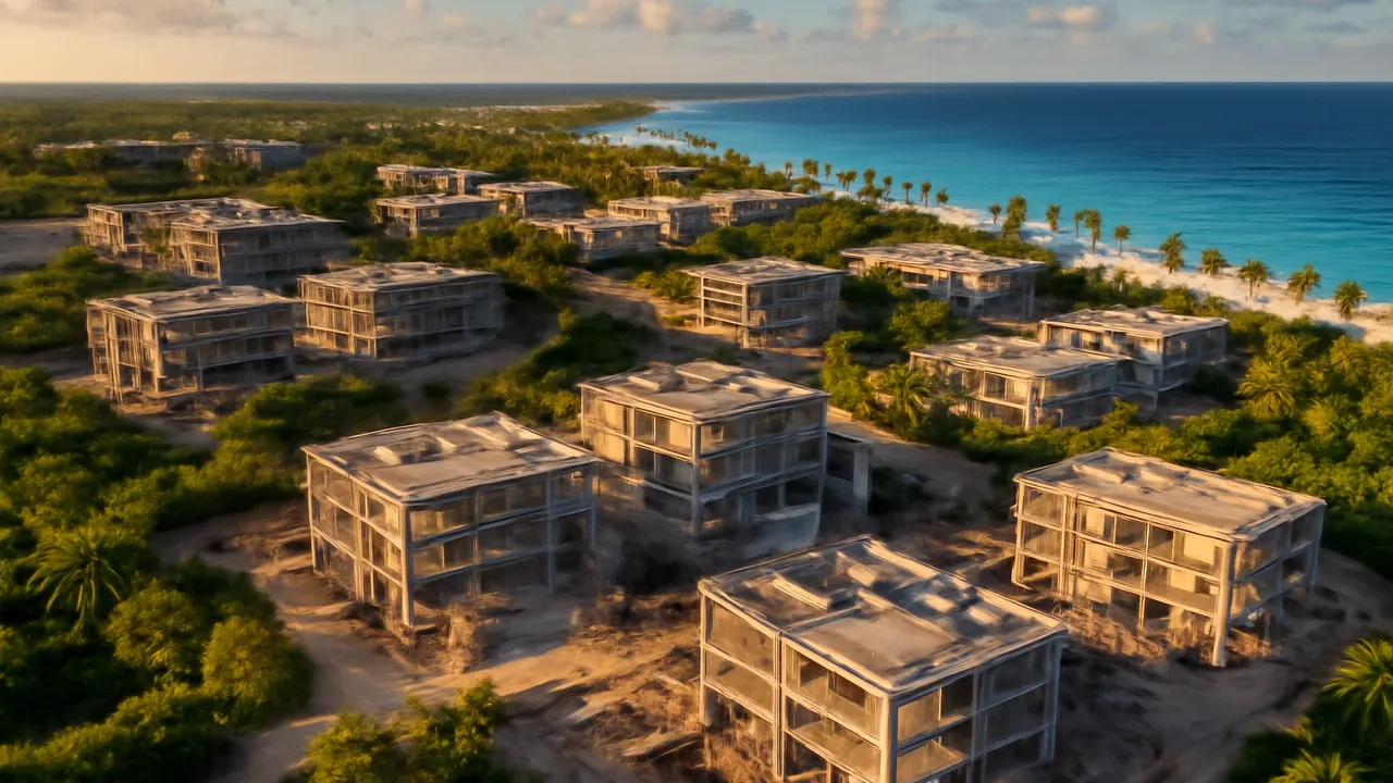 Developing area with tourism infrastructure in Punta Cana, showing expansion and tourism projects in the region